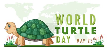 Niedliche Schildkrötengrafik zum Welttag der Schildkröten