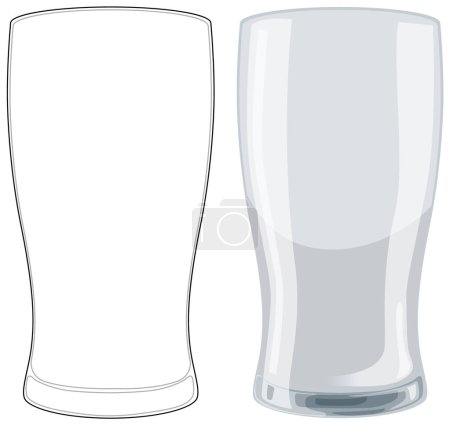 Ilustración de Ilustración vectorial de un vaso de cerveza transparente - Imagen libre de derechos