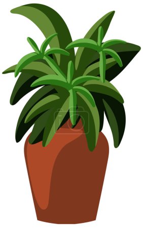 Vector graphic of a vibrant indoor potted plant