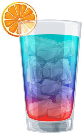 Illustration for Vector illustration of a refreshing layered cocktail - Royalty Free Image
