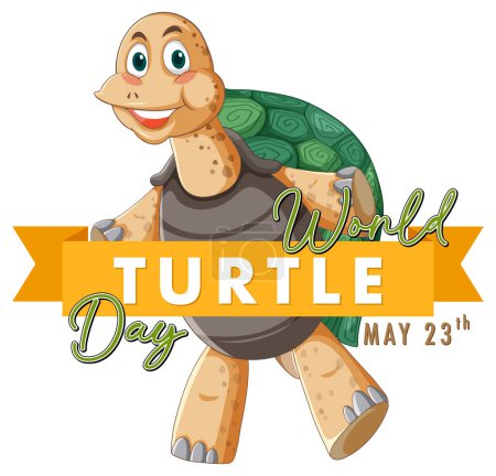 Karikaturschildkröte feiert Welttag der Schildkröten