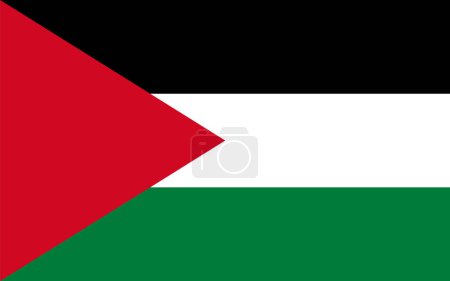 Illustration for Illustration of the Palestinian flag, simple design. - Royalty Free Image