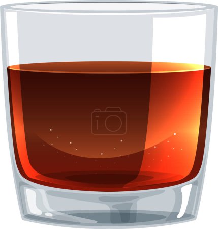 Ilustración de Gráfico vectorial estilizado de un vaso de whisky - Imagen libre de derechos