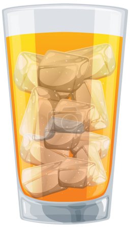 Vector illustration of a cold drink with ice cubes.