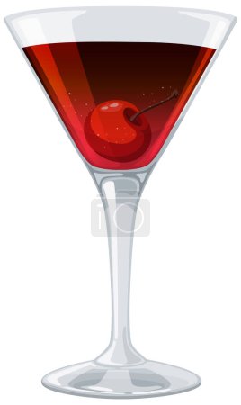 Illustration for Vector illustration of a cocktail in a martini glass - Royalty Free Image