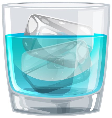 Ilustración de Ilustración vectorial de un refrescante vaso de agua helada - Imagen libre de derechos