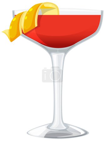 Illustration for Vector graphic of a cocktail with lemon garnish - Royalty Free Image