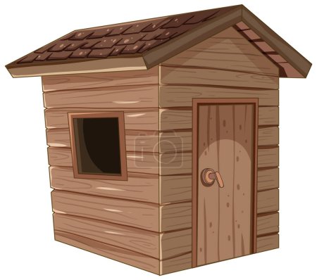 Illustration for Vector illustration of a small wooden shed. - Royalty Free Image