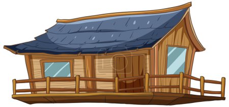 Téléchargez les illustrations : Graphique vectoriel d'une petite cabine en bois - en licence libre de droit