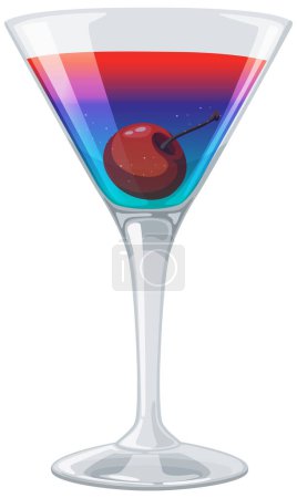 Stylized vector of a layered cocktail drink