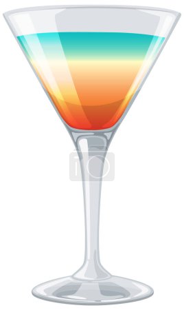 Vector illustration of a layered rainbow cocktail