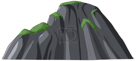 Graphique vectoriel d'une grande montagne rocheuse.