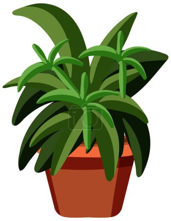 Téléchargez les illustrations : Graphique vectoriel d'une plante d'intérieur verte vibrante. - en licence libre de droit