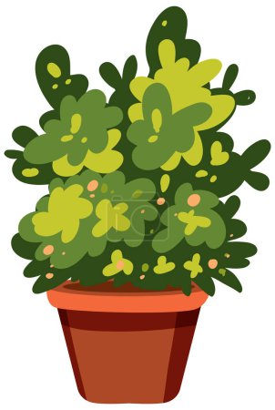 Téléchargez les illustrations : Graphique vectoriel d'une plante d'intérieur en pot vibrante - en licence libre de droit