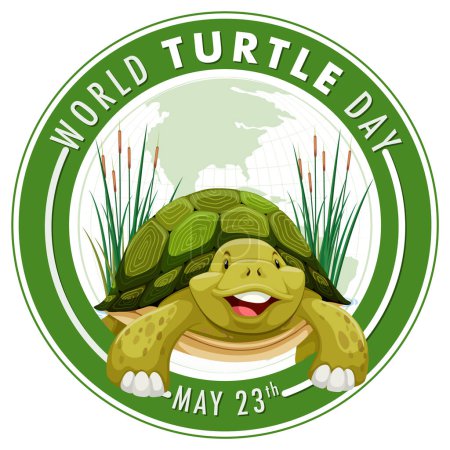 Ilustración de Gráfico de tortuga feliz para el evento del Día Mundial de la Tortuga - Imagen libre de derechos