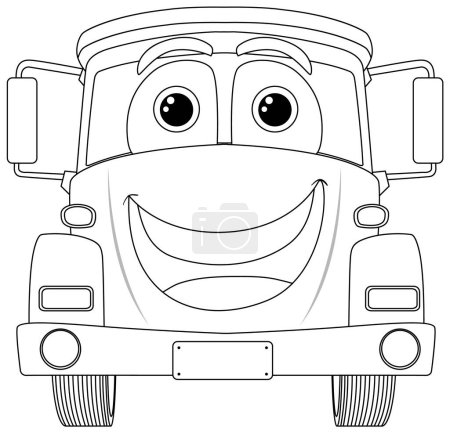 Illustration for Smiling animated vehicle with friendly eyes - Royalty Free Image