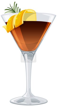 Ilustración vectorial de una bebida alcohólica elegante