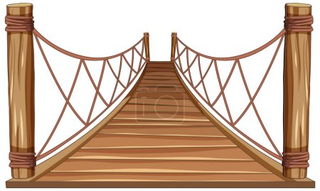 Ilustración de Gráfico vectorial de un simple puente de madera - Imagen libre de derechos