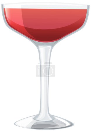 Illustration for Vector illustration of a filled red wine glass. - Royalty Free Image