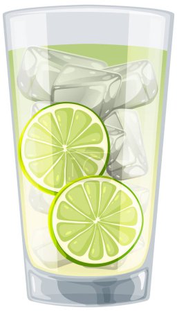 Illustration for Vector illustration of a cold lime beverage - Royalty Free Image