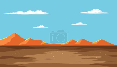 Illustration for Vector illustration of a serene desert mountain scene - Royalty Free Image