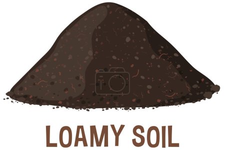 Illustration for A simple depiction of a mound of loamy soil. - Royalty Free Image