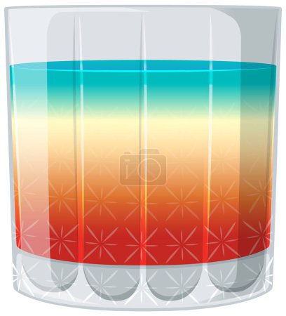 Vector illustration of a layered sunset cocktail.