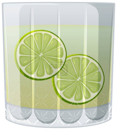 Vector illustration of a citrus-infused beverage
