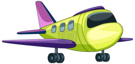 Téléchargez les illustrations : Illustration vectorielle d'un petit avion de dessin animé - en licence libre de droit