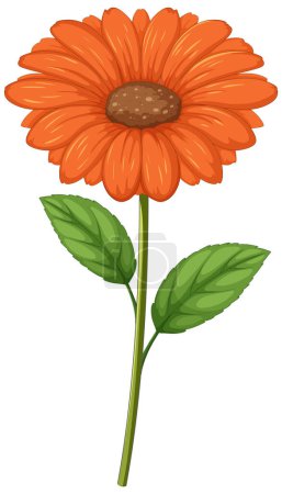Téléchargez les illustrations : Illustration vectorielle détaillée d'une fleur orange. - en licence libre de droit