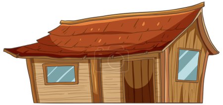 Graphique vectoriel d'une petite maison en bois