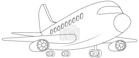 Simple outline of an airplane on a white background