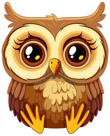 Illustration for Adorable, wide-eyed owl with vibrant colors - Royalty Free Image