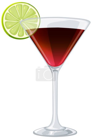 Illustration for Vector illustration of a stylish cosmopolitan drink - Royalty Free Image