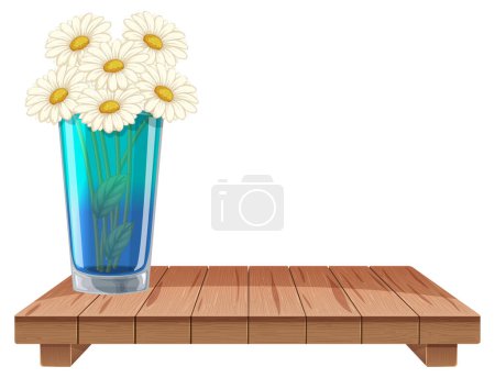 Ilustración de Ilustración vectorial de flores frescas en un jarrón. - Imagen libre de derechos