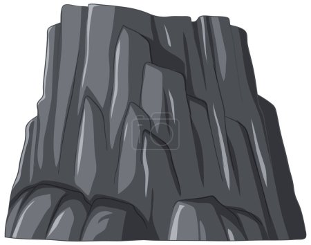 Illustration for Vector graphic of a rugged gray rock face - Royalty Free Image