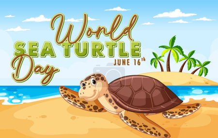 Bunte Illustration zum Welttag der Meeresschildkröten