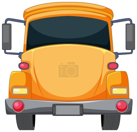 Téléchargez les illustrations : Illustration vectorielle d'un autobus scolaire jaune joyeux - en licence libre de droit