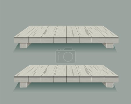 Illustration for Two simple wooden pallets on a plain background. - Royalty Free Image