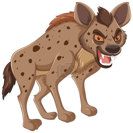 Téléchargez les illustrations : Graphique vectoriel d'une hyène agressive grognant - en licence libre de droit