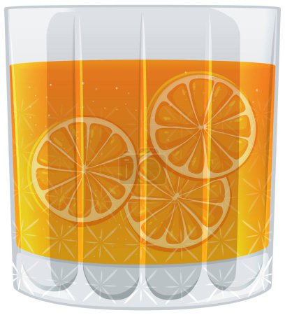 Téléchargez les illustrations : Illustration vectorielle d'une boisson orange pétillante - en licence libre de droit