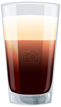 Vector graphic of iced coffee in a tall glass