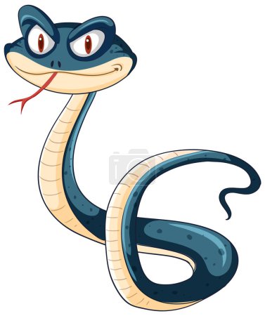 Téléchargez les illustrations : Un serpent amical avec une expression ludique - en licence libre de droit