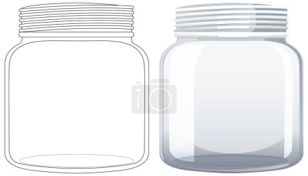 Téléchargez les illustrations : Illustration vectorielle d'un pot en verre transparent - en licence libre de droit