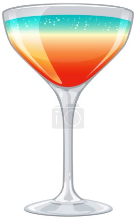 Vector illustration of a layered cocktail drink