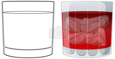 Illustration vectorielle d'une boisson glacée rafraîchissante