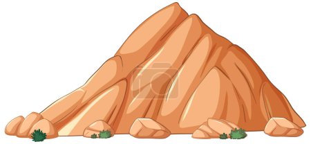 Illustration for Cartoon-style vector of a large mountain - Royalty Free Image