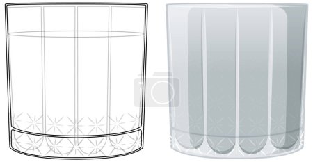 Illustration for Two styles of crystal glass vector design - Royalty Free Image