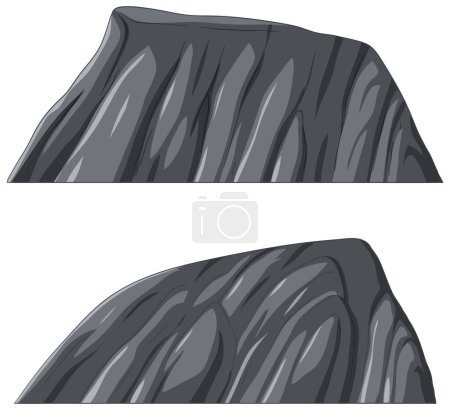 Illustration for Two-dimensional gray shapes with textured pattern - Royalty Free Image