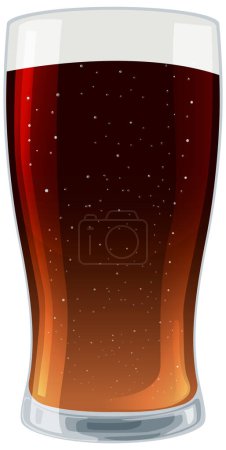 Vector illustration of a full beer glass